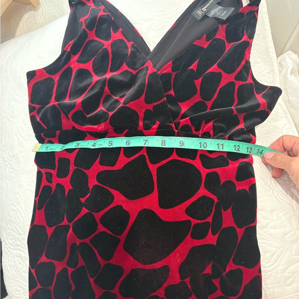 INC Red and Black velvet  top
